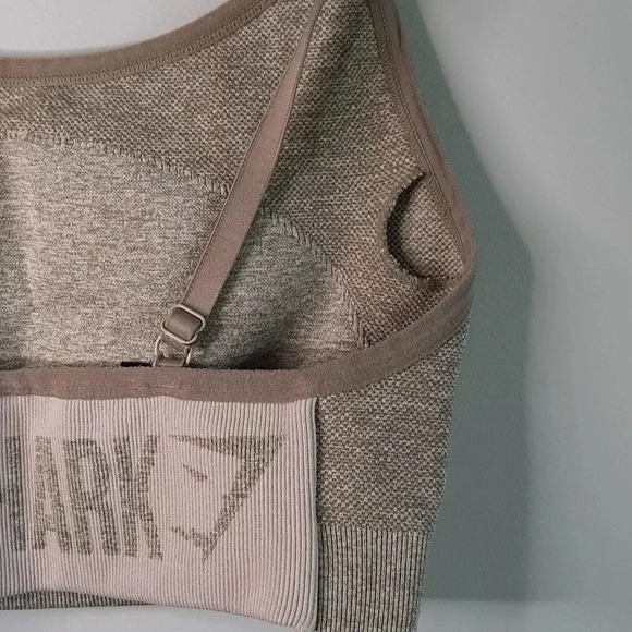 Gymshark Flex Strappy Seamless Women's Grey Sports Bra Adjustable Straps - Picture 7 of 10